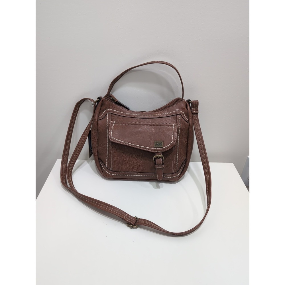 New BOC Born Original Concept Vegan Leather Brown Handbag Purse Boho Hippie